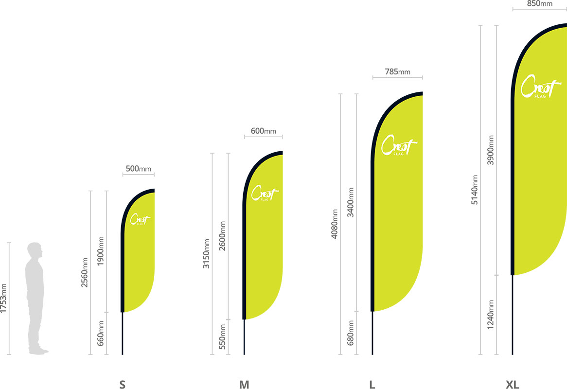 Fin Flag Dimensions