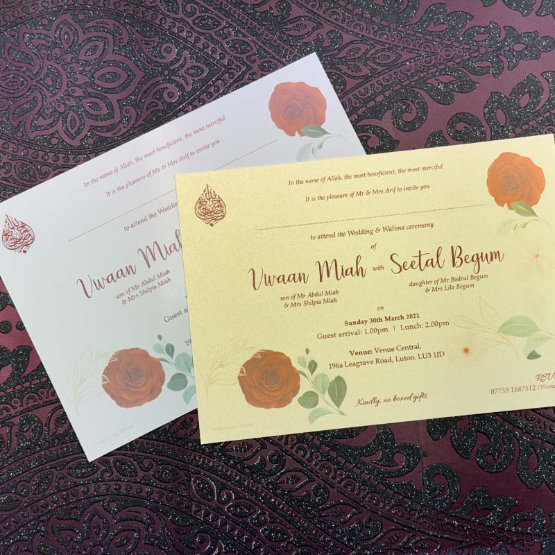 Indian & Asian Wedding Invitation printing Luton