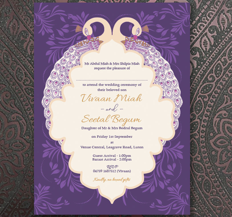 Indian & Asian Wedding Invitation printing Luton