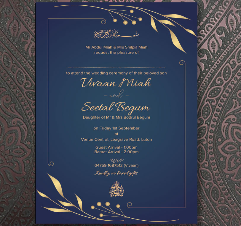 Indian & Asian Wedding Invitation printing Luton