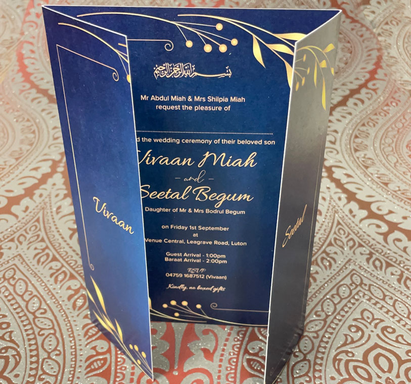 Indian & Asian Wedding Invitation printing Luton