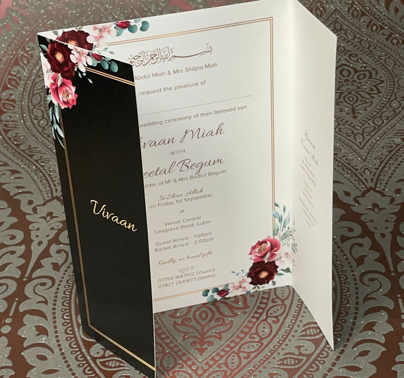 Indian & Asian Wedding Invitation printing Luton