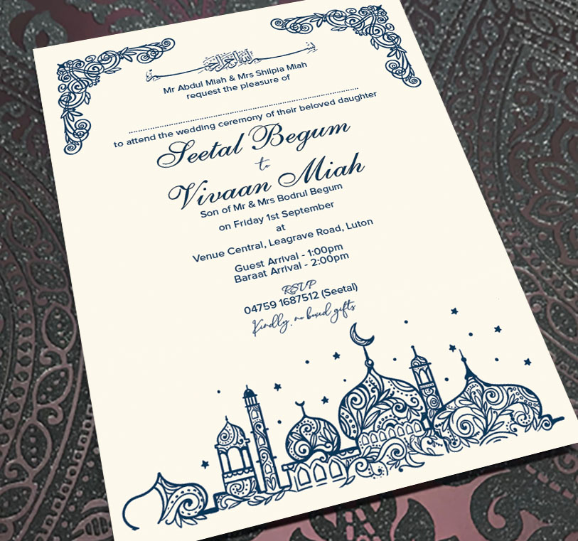 Indian & Asian Wedding Invitation printing Luton