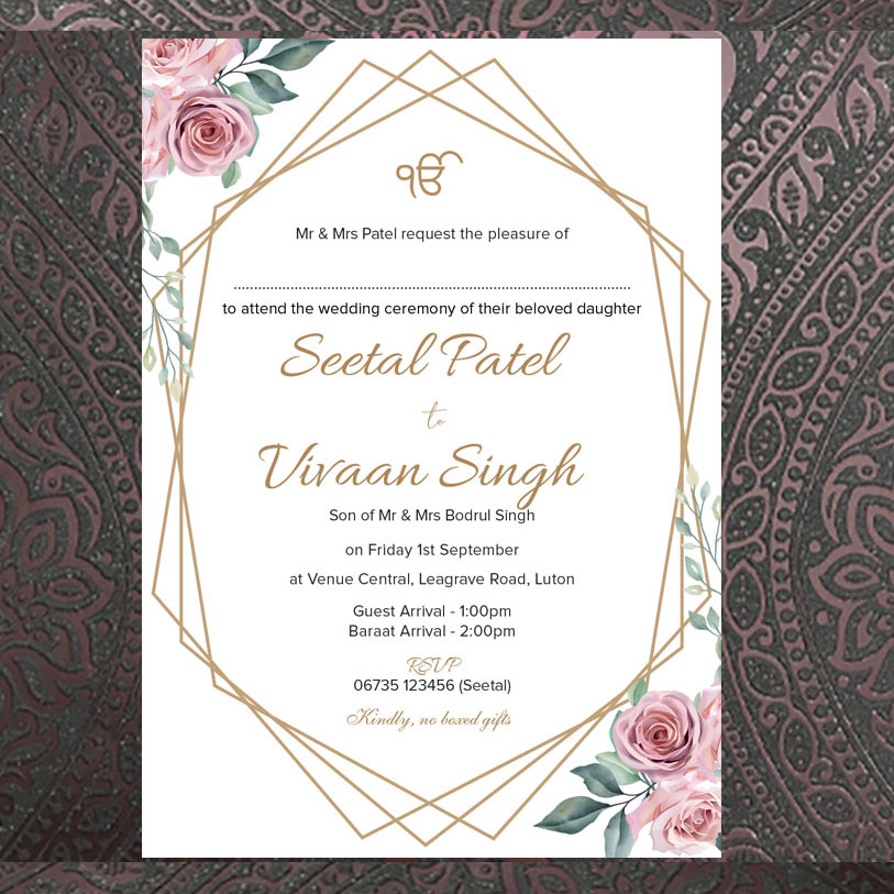 Indian & Asian Wedding Invitation printing Luton