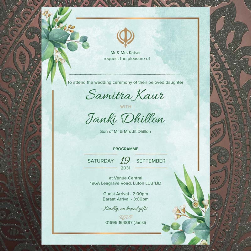 Indian & Asian Wedding Invitation printing Luton