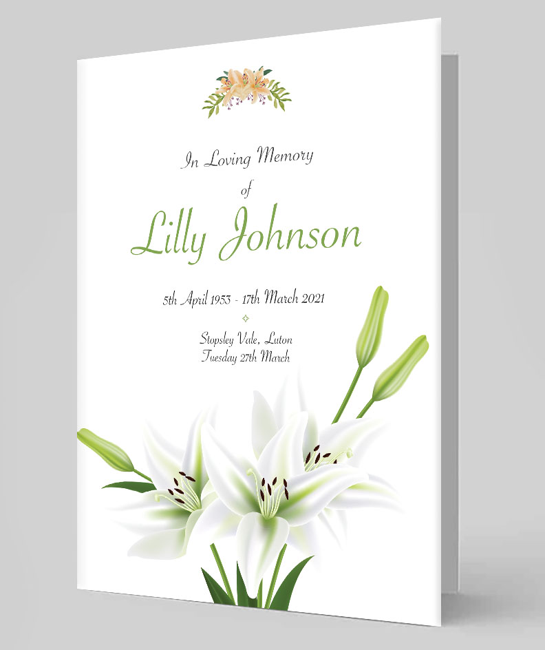 Order of services, printers luton, dunstable, funeral books