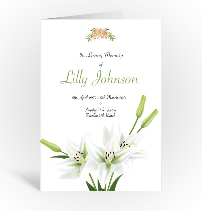 Order of services, printers luton, dunstable, funeral books