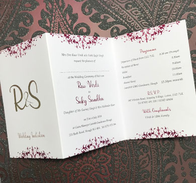 Asian Wedding invites Luton, Indian Wedding Invitations Luton