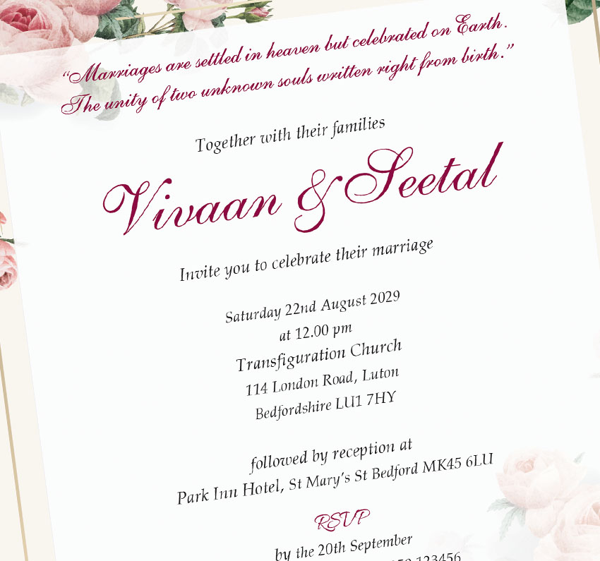 Asian Wedding invites Luton, Indian Wedding Invitations Luton