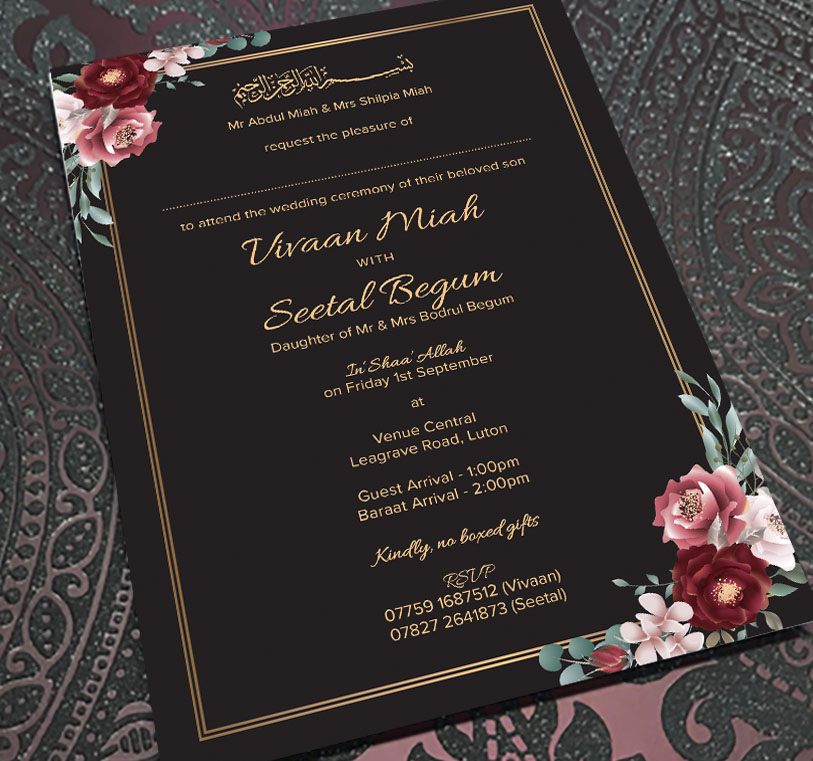 Asian Wedding invites Luton, Indian Wedding Invitations Luton