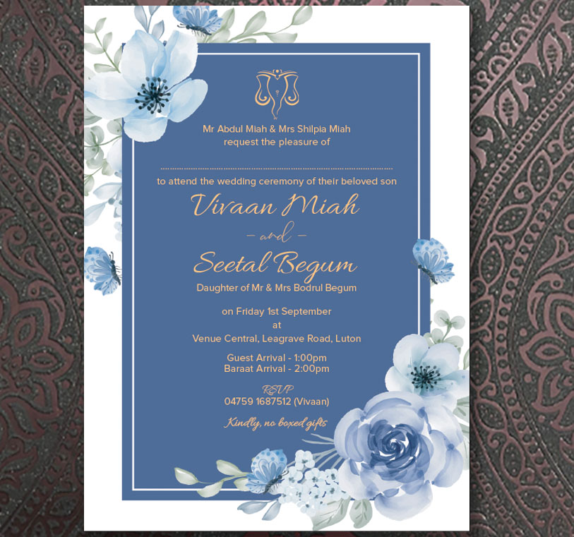 Asian Wedding invites Luton, Indian Wedding Invitations Luton