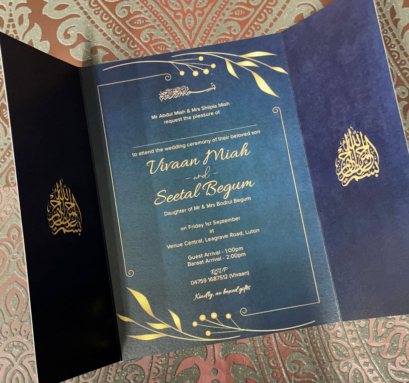 Asian Wedding invites Luton, Indian Wedding Invitations Luton