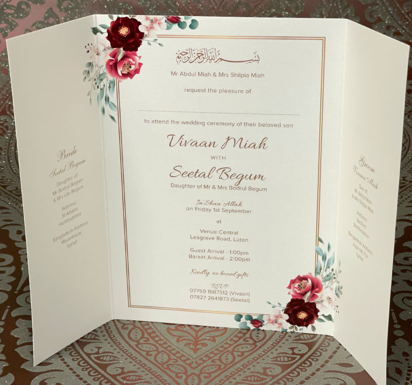 Asian Wedding invites Luton, Indian Wedding Invitations Luton
