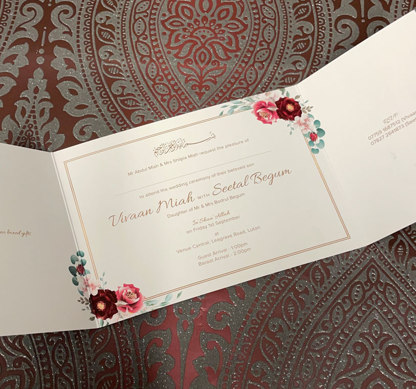 Asian Wedding invites Luton, Indian Wedding Invitations Luton