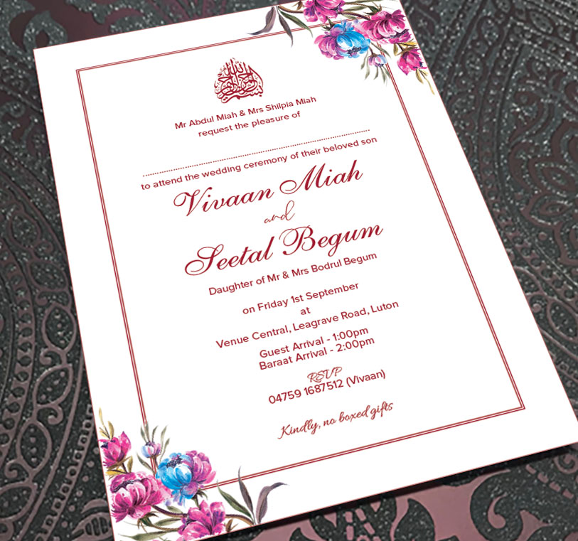 Asian Wedding invites Luton, Indian Wedding Invitations Luton