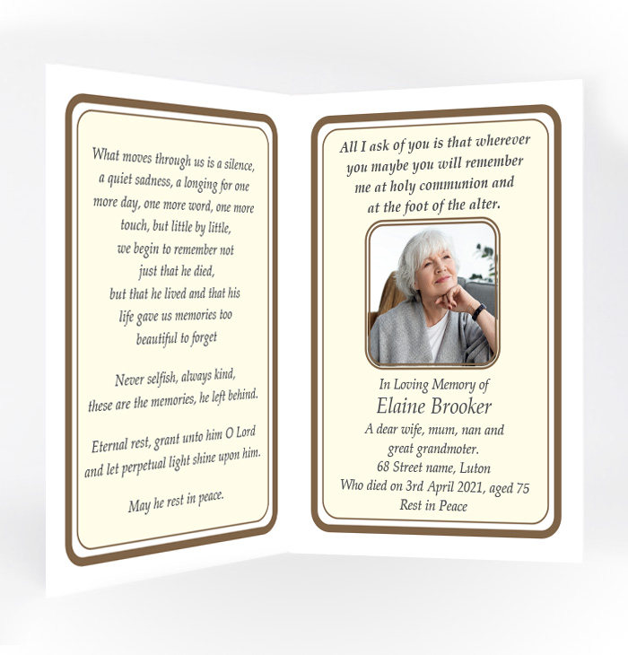 Memorial Cards, Funeral books, funeral order of services printing Luton