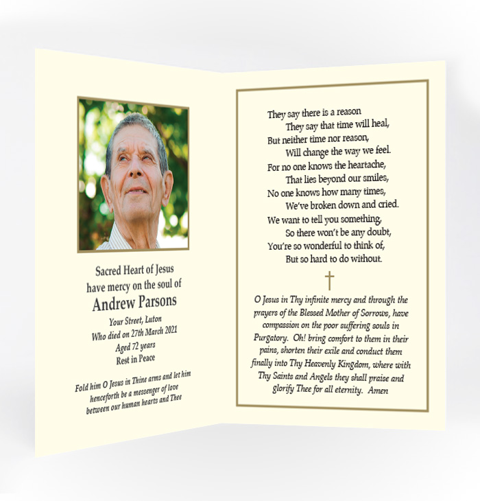 Memorial Cards Luton, funeral order of services printing Luton