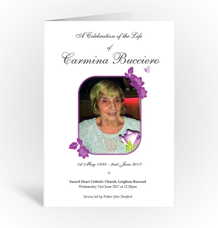 Funeral books, funeral order of services printing Luton
