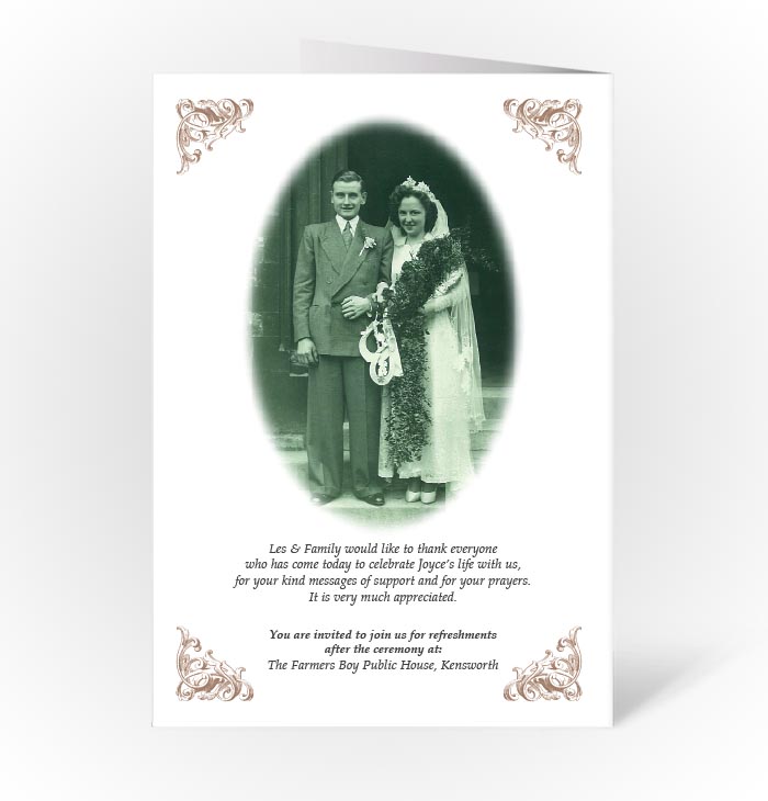 Funeral books, funeral order of services printing Luton